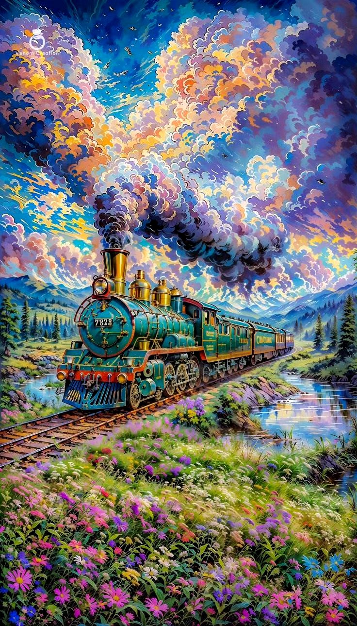 用二次元风格描绘了不同时空和地域的景色,画面色彩缤纷而梦幻