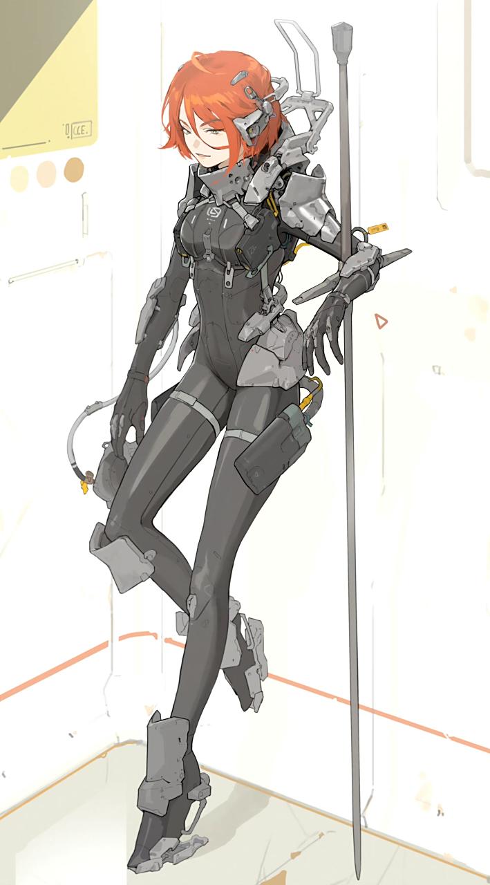 画师ted zhang科幻角色插画欣赏,机械与少女.#动漫# #插画# #二次元