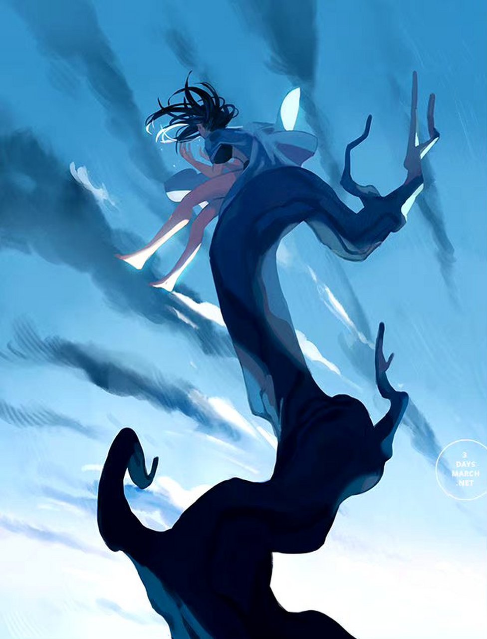 画师loika奇幻场景插画欣赏,运用光影表达了作品的故事感.