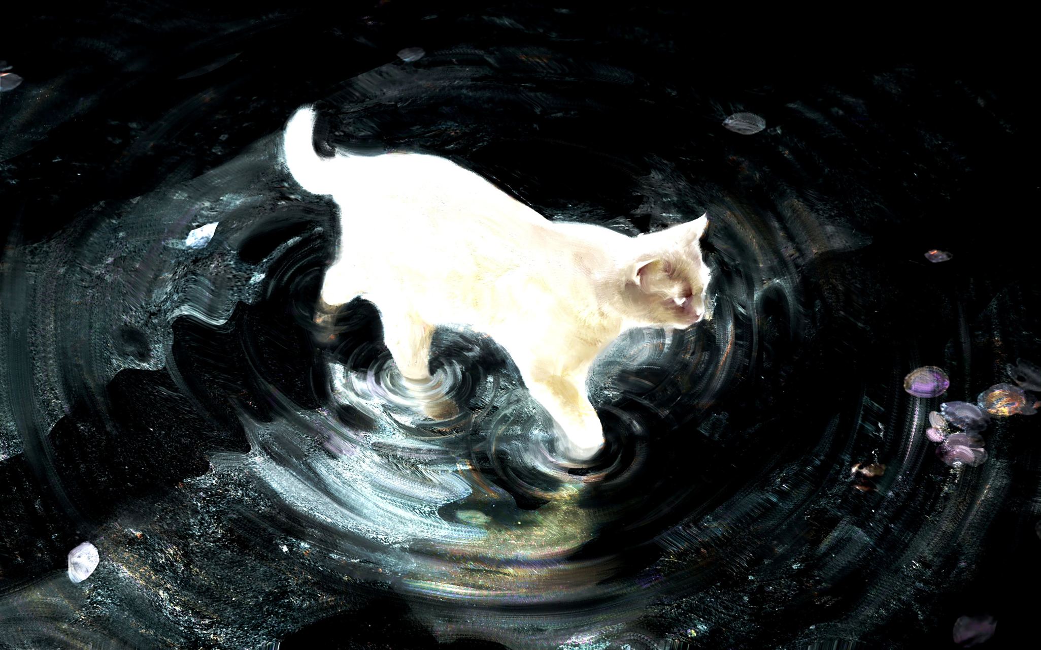 一组光影梦幻般的插画作品,画面带有朦胧的神秘感,by dannylailai.