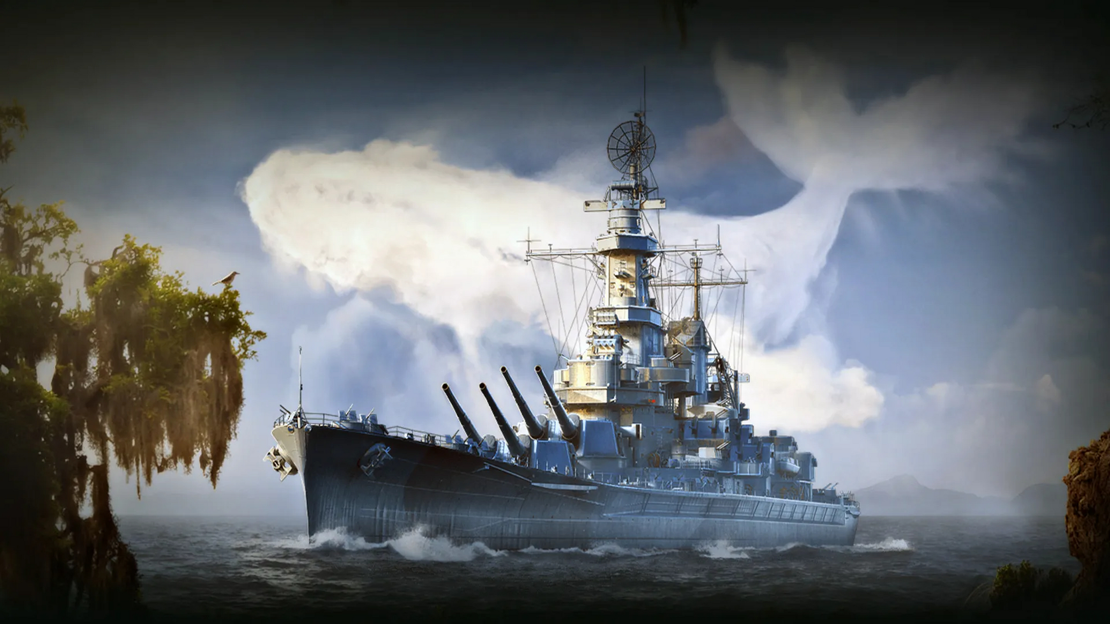 一组二战战列舰绘画作品欣赏,航行与战斗十分的传神.