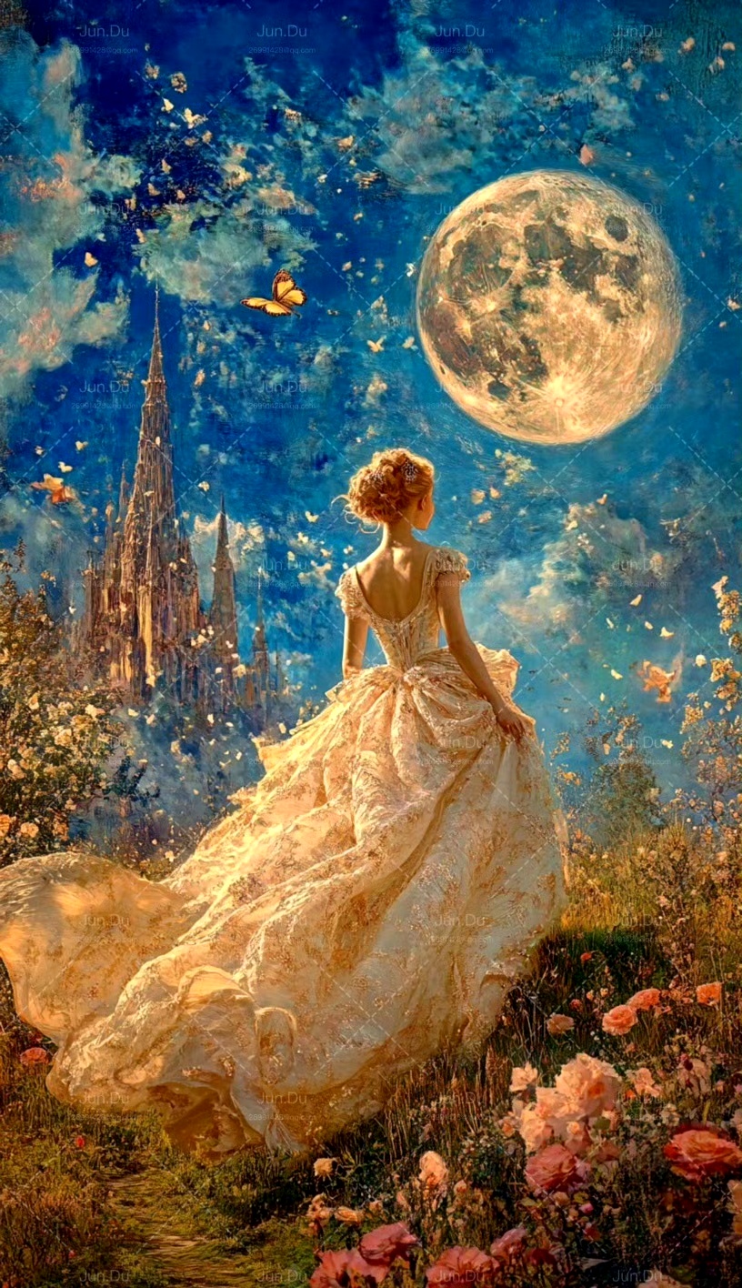 分享一组ai生成的《灰姑娘》插画作品,用绚丽的色彩再现了辛杜瑞拉