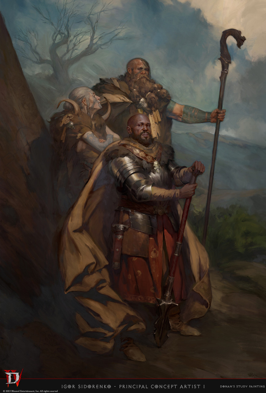 画师igor sid《暗黑破坏神4》人物插画欣赏,还原了游戏中的经典场景.