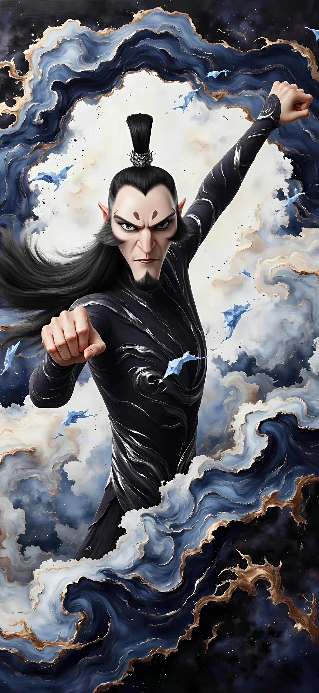 分享一组《哪吒之魔童闹海》申公豹插画作品,由ai生成,造型已经十分