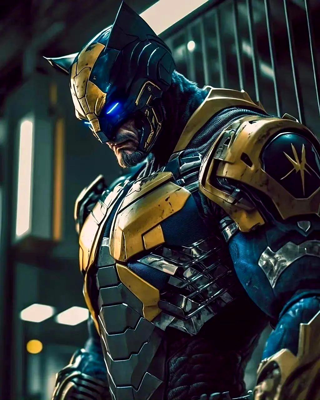 ai生成的一组漫威动画版钢铁金刚狼,盔甲质感不错,by midjourney.