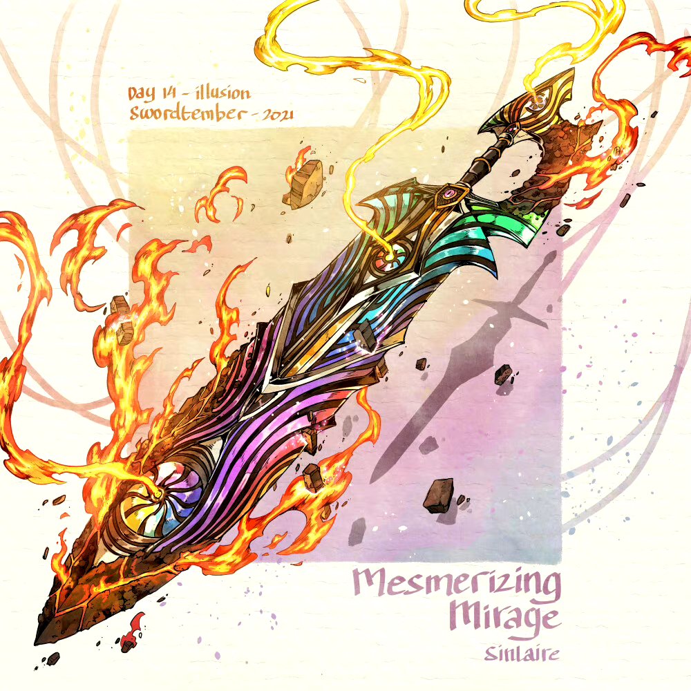 画师mukhlis nur绘制的一组奇幻兵器插画作品,结合各种自然元素创作出