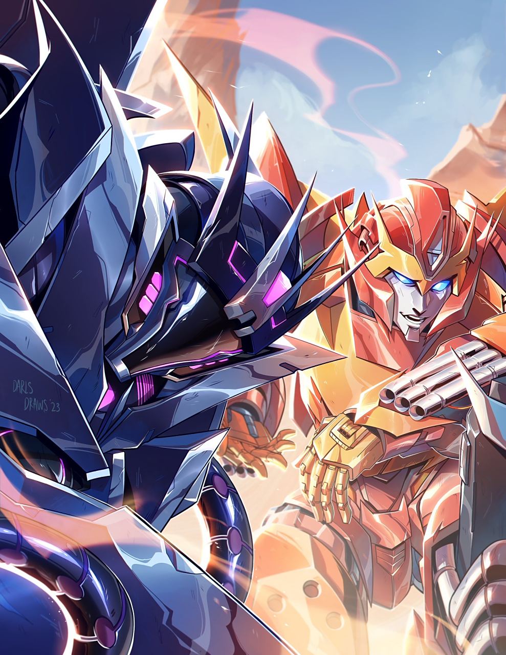 一组变形金刚角色插画欣赏,充满了idw漫画风格,by darlsdraws.