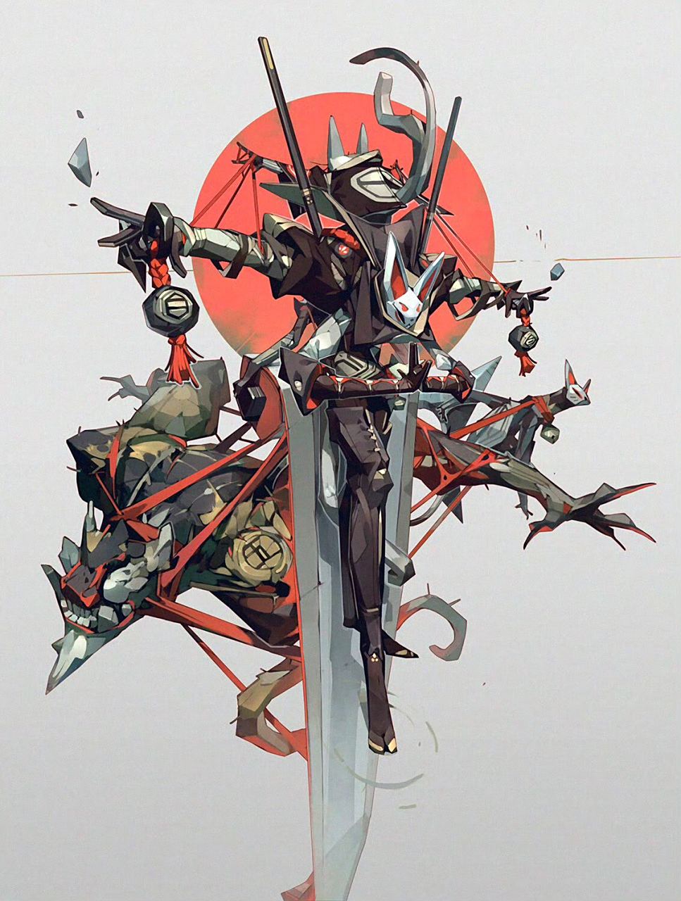 画师tan zhi hui动漫人物插画欣赏,人物造型夸张感十足.