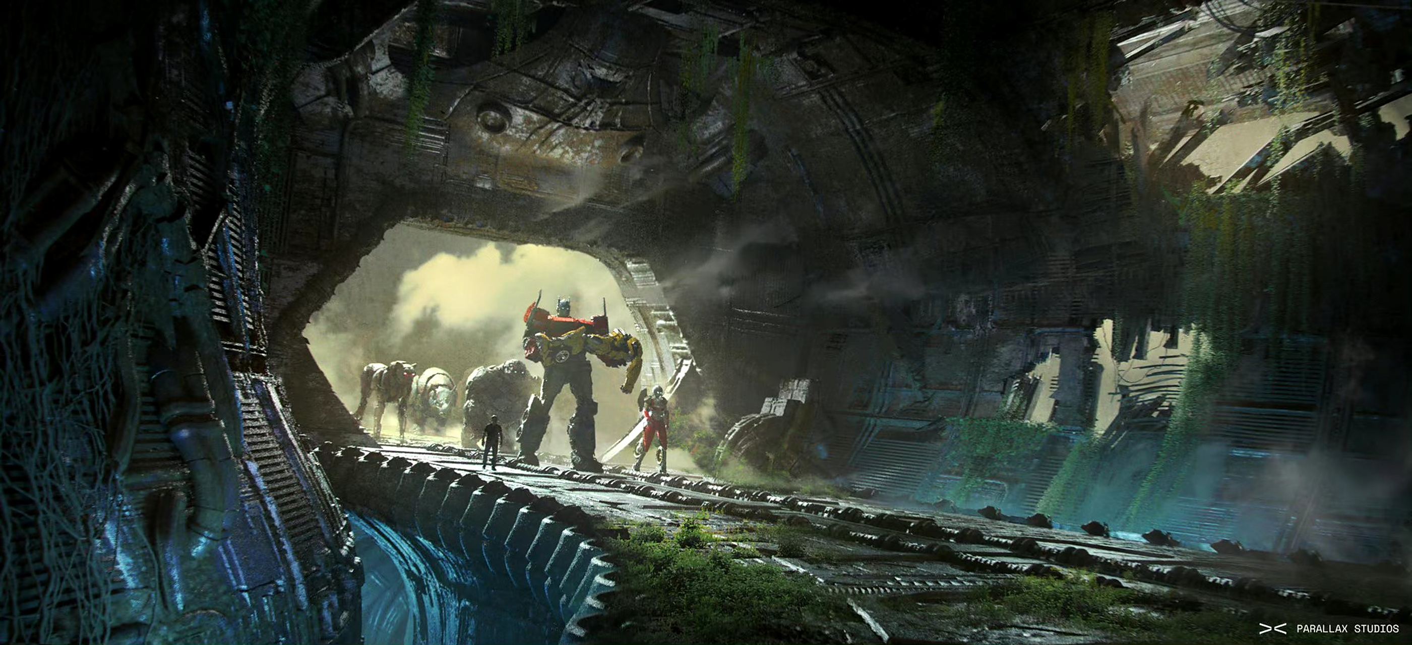 《变形金刚:超能勇士崛起》场景概念设定图欣赏:大黄蜂的遗体安置