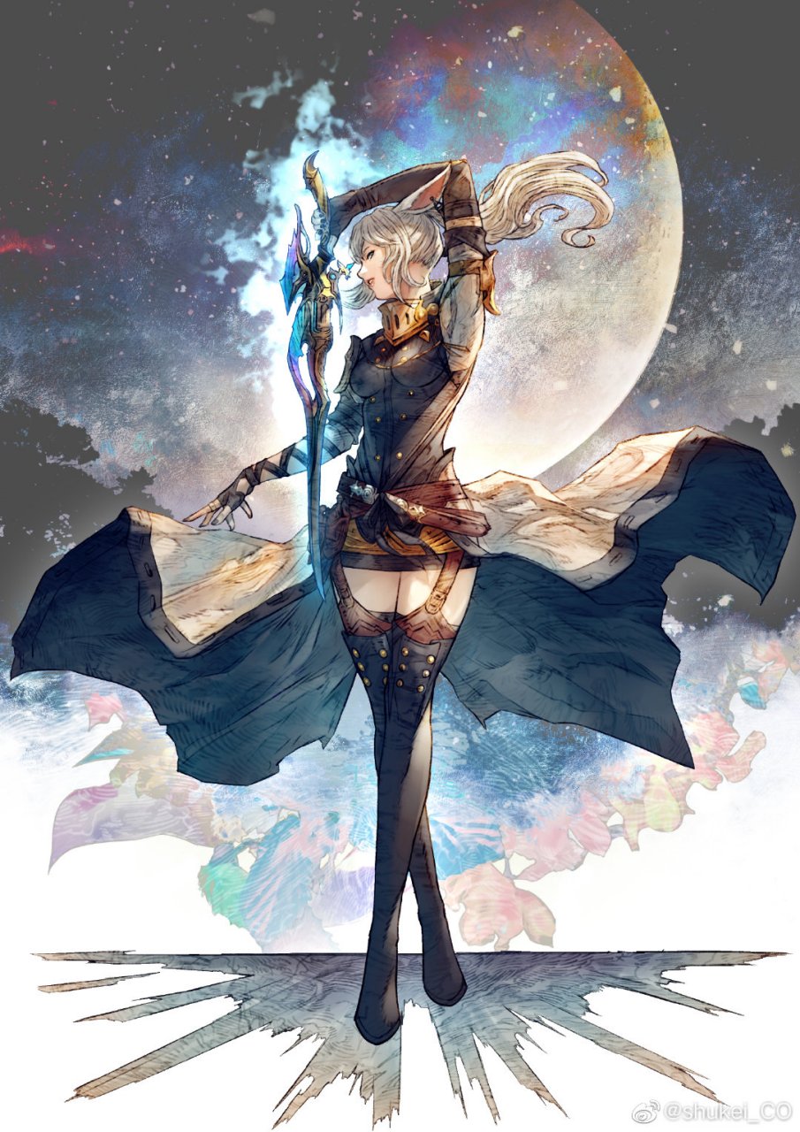 一组最终幻想人物插画欣赏,延续了人物华丽精致的风格,by shukei.