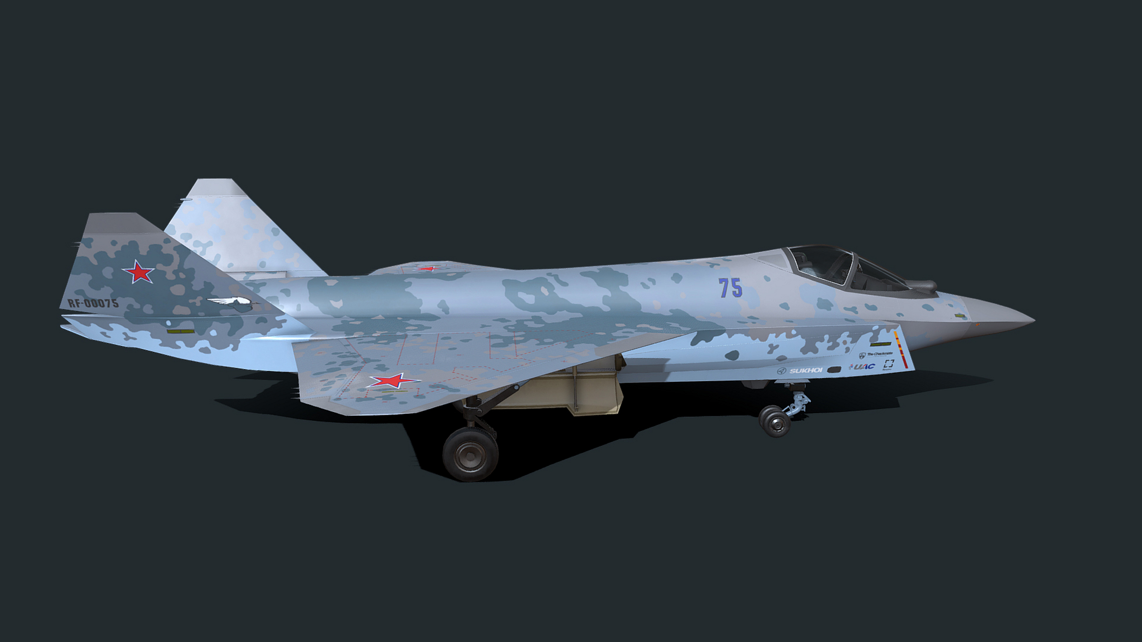 建模欣赏:俄罗斯空天军 苏-75战斗机.#动漫# #模型# #战斗机
