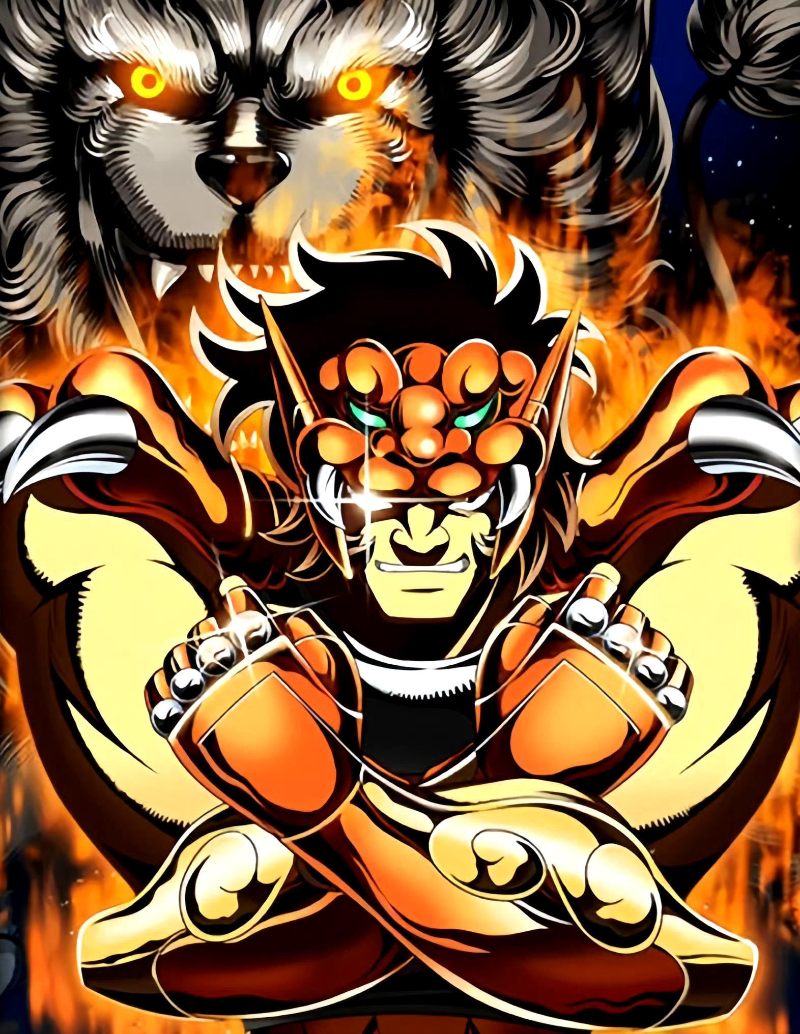 分享一组圣斗士星矢青铜五小弱插画作品,他们是邪武,蛮,市,檄和那智