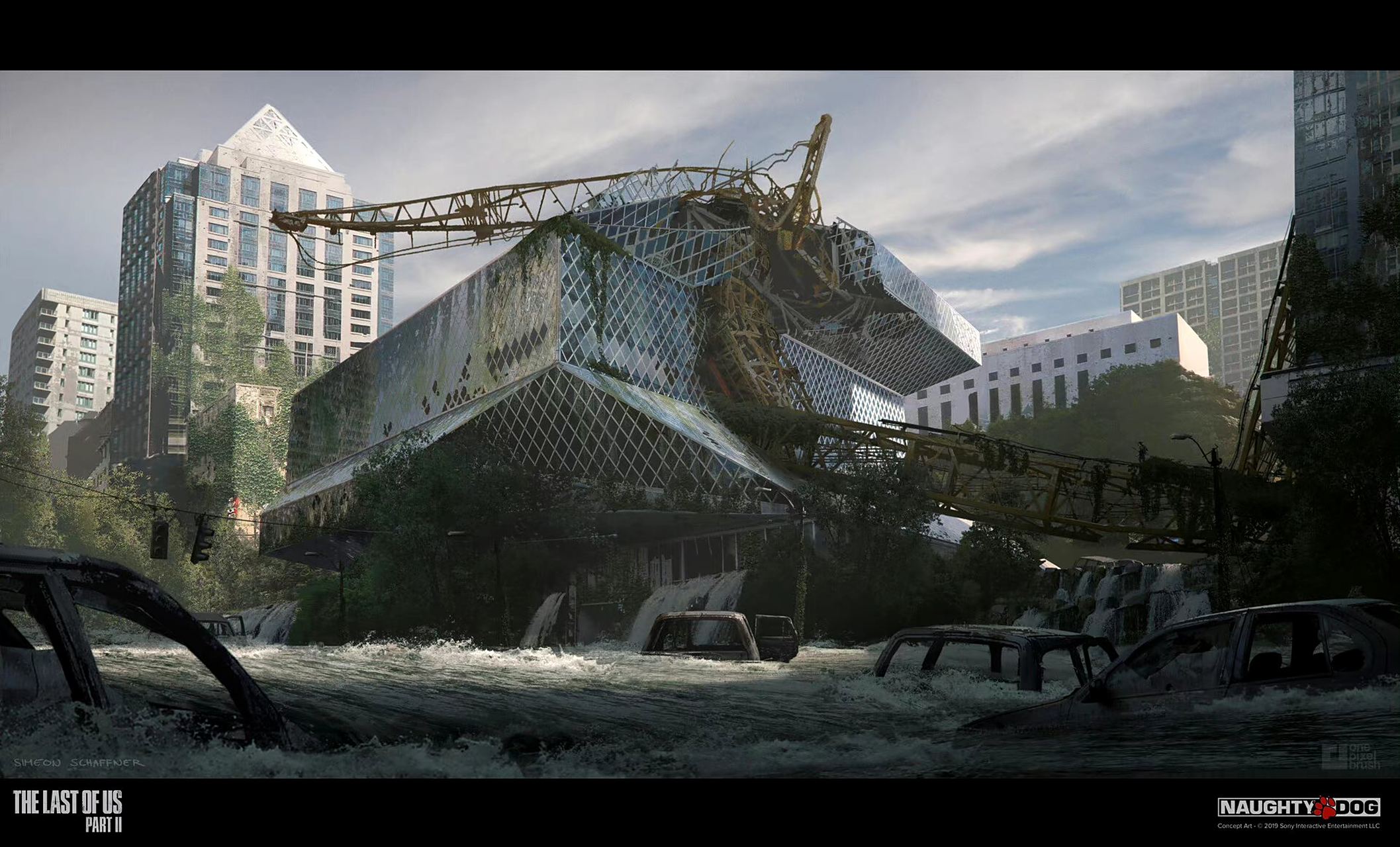 一组末日生存游戏《最后生还者 ii》的场景概念图,by simeon