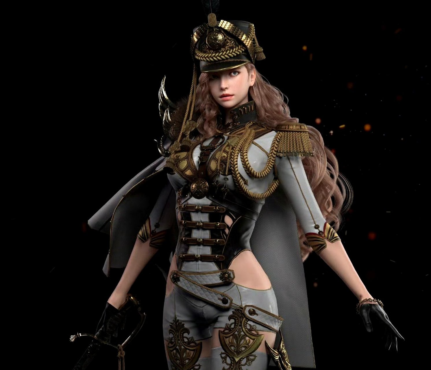 建模欣赏:女战士,建模师 heejin park .#动漫# #模型# #二次元