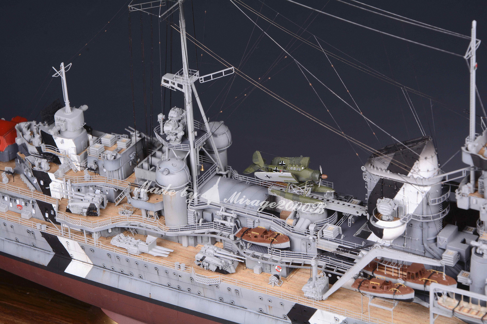 军模欣赏:1/350 德国海军 欧根亲王号重巡洋舰,by 幻影工厂.