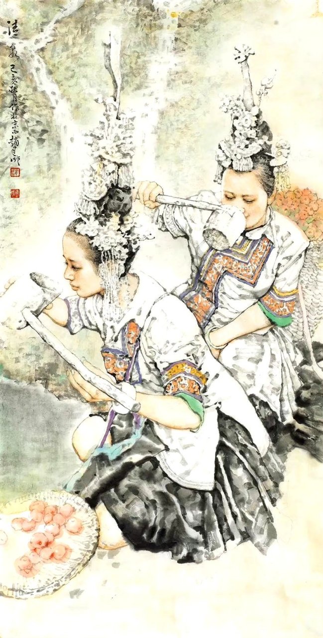 画家赵建成 人物绘画作品欣赏,用写实的风格描绘了各种水墨人物.