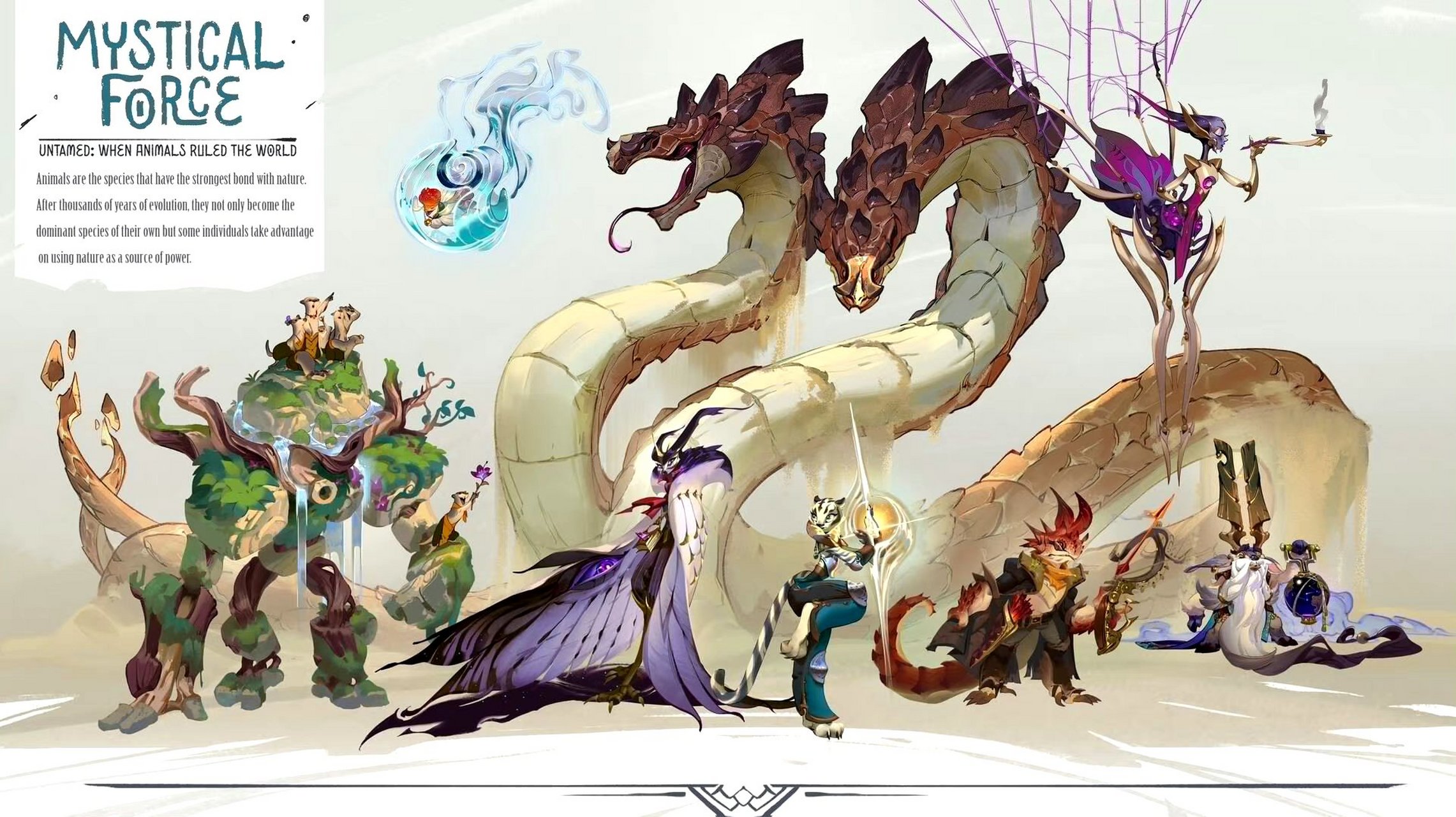 插画师khoa viet奇幻生物插画欣赏,描绘了一支由拟人化动物组建的魔法