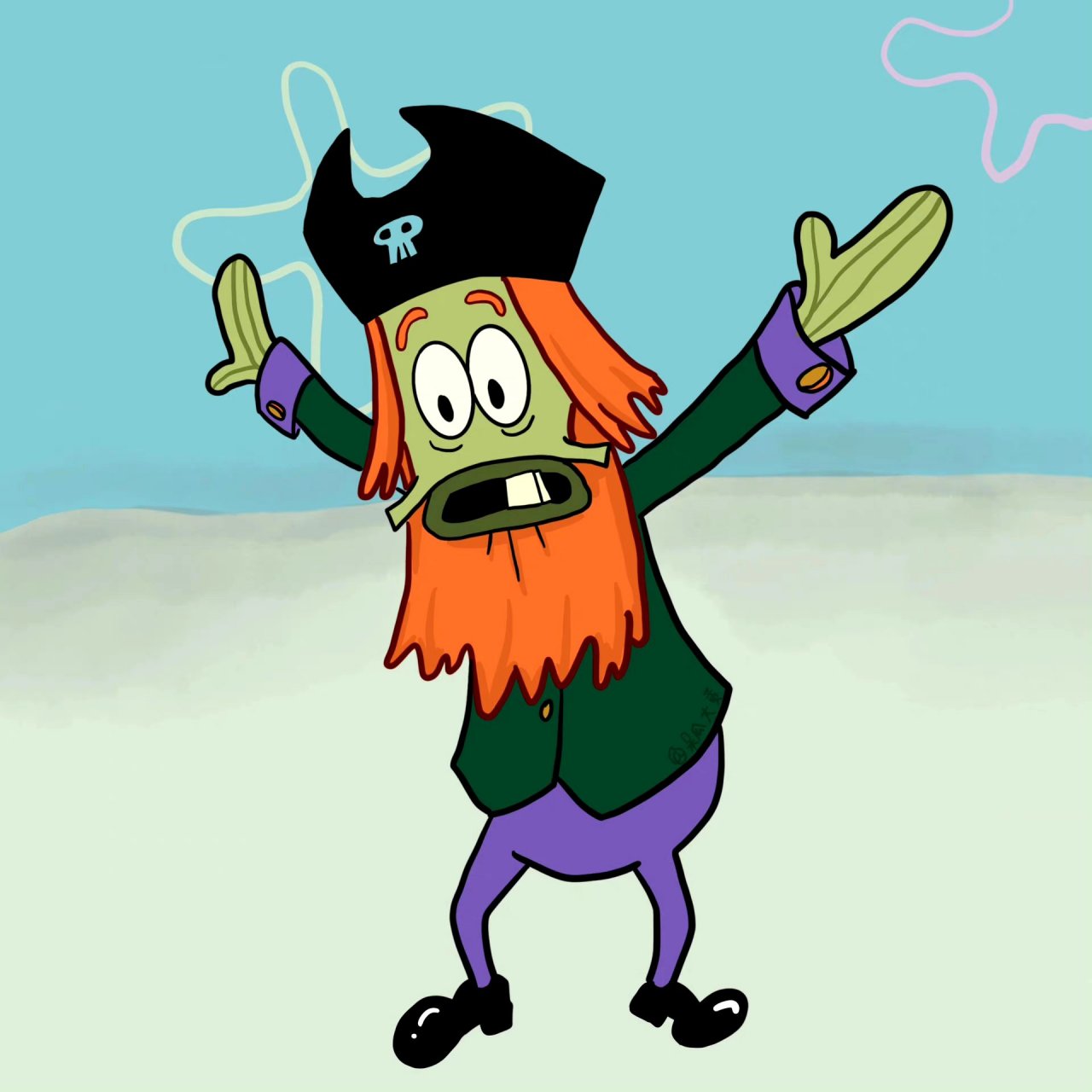 动画片《海绵宝宝》中比奇堡的跑龙套鱼 676767,种类和打扮还是