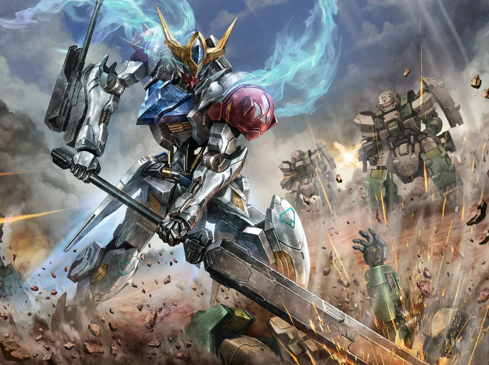 一组机动战士高达插画欣赏,展现了不同系列机体战斗时的雄姿,色彩绚丽