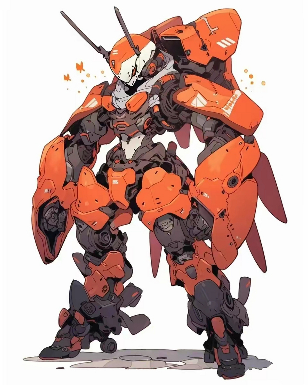 一组ai生成的机甲设计作品,以黄蜂为原型,突出了轻灵敏捷的特点,by