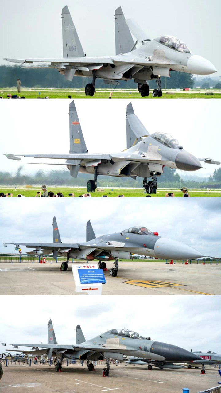 战机欣赏:空军开放日上的歼-11和歼-16战斗机,希望海军歼-15也可以来