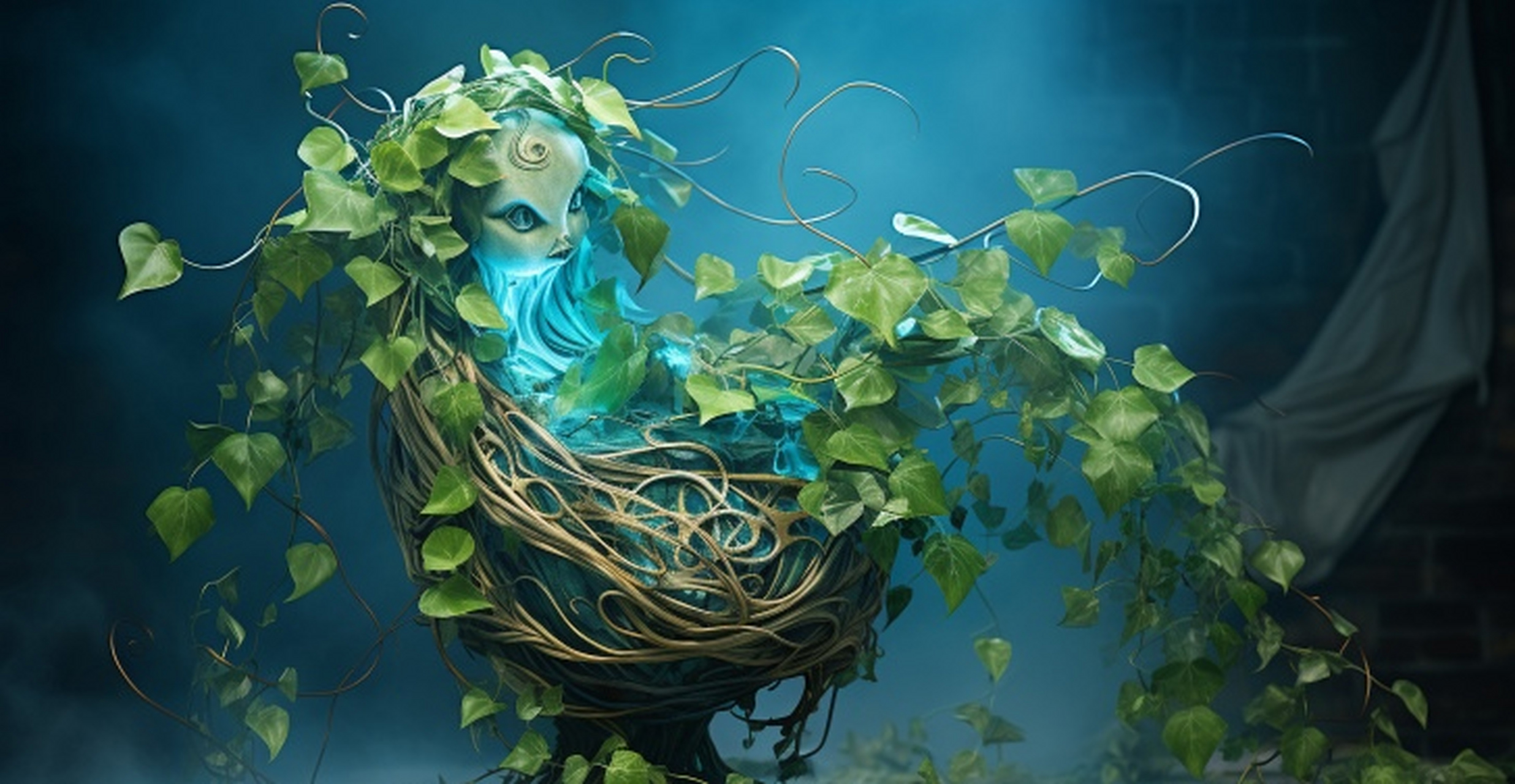 ai生成的一组科幻角色插画作品,植物星球的居民 676767,by mid