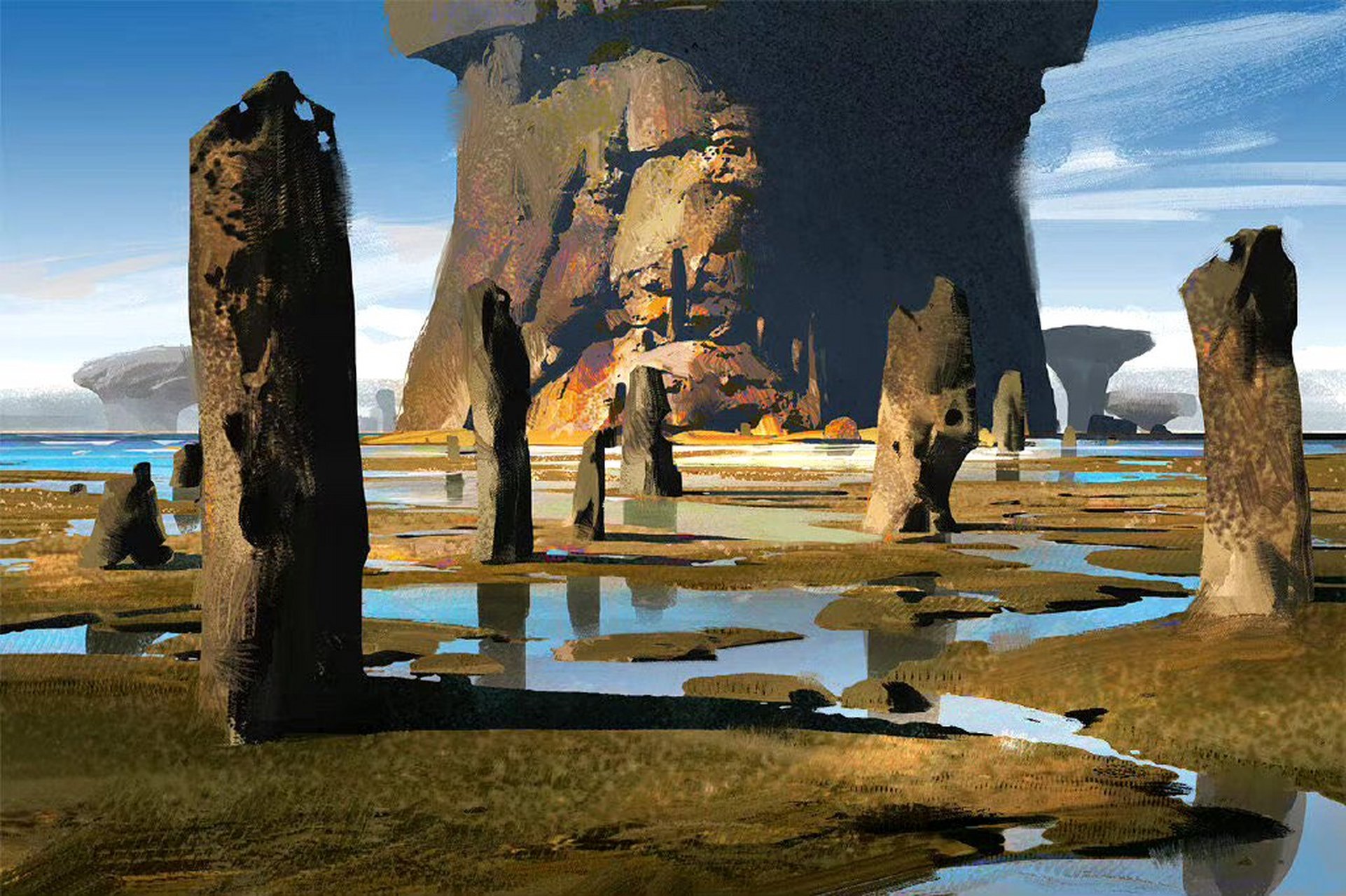 画师john park概念场景作品欣赏,对不同地貌的环境刻画十分细腻生动.