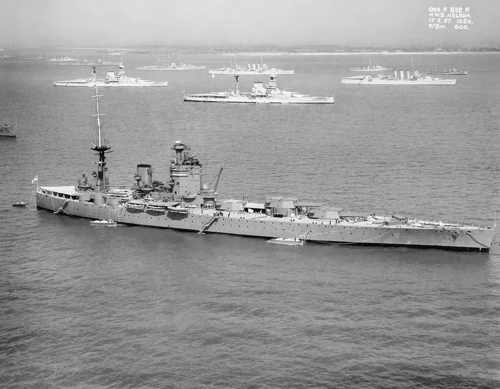 英国纳尔逊级战列舰,是皇家海军唯一一级装备406毫米口径主炮的战列舰
