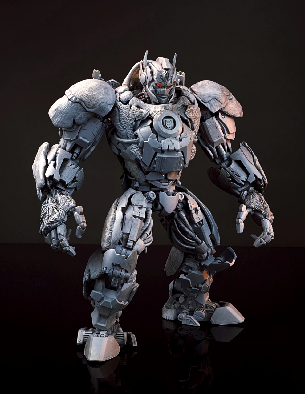 模型欣赏:yolopark 猩猩队长魔改灰模,增添了毛发和机械细节,venchar