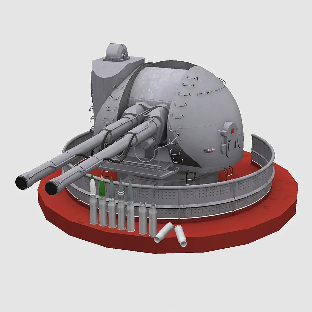 建模欣赏:一组俄罗斯海军舰炮建模作品,突出了俄式火炮实用的特点.