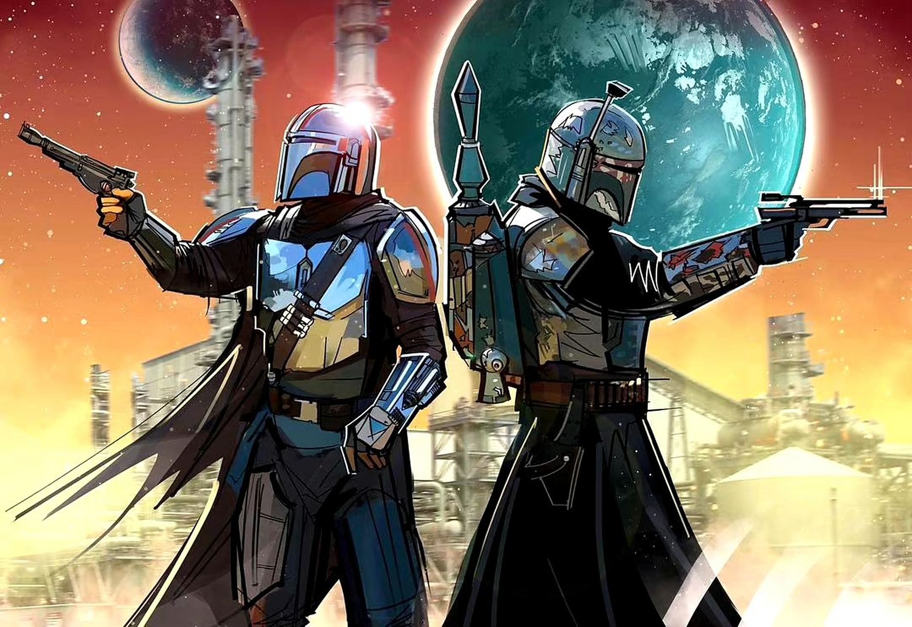 一组美剧《曼达洛人》角色插画欣赏,期待继续冒险的故事,by eli hyder