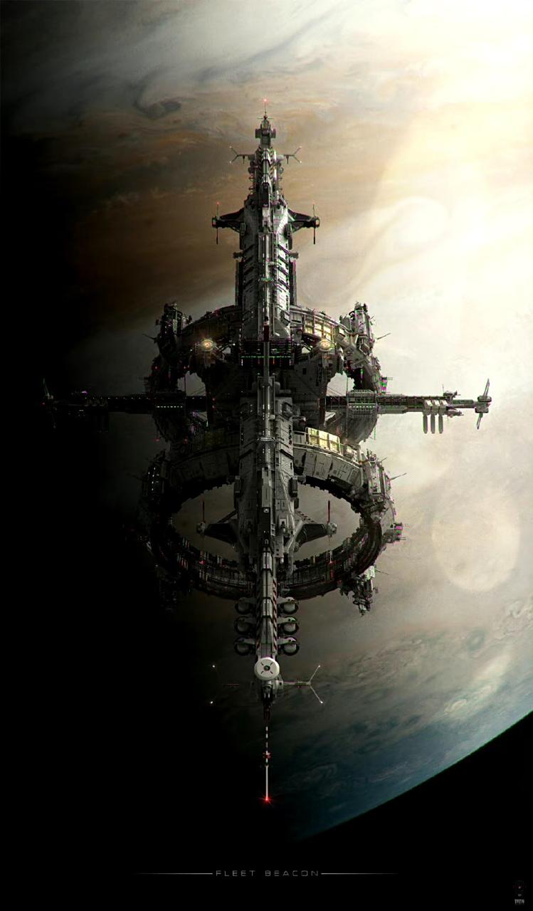 一组外太空空间站设计插画欣赏,by alexey pyatov.