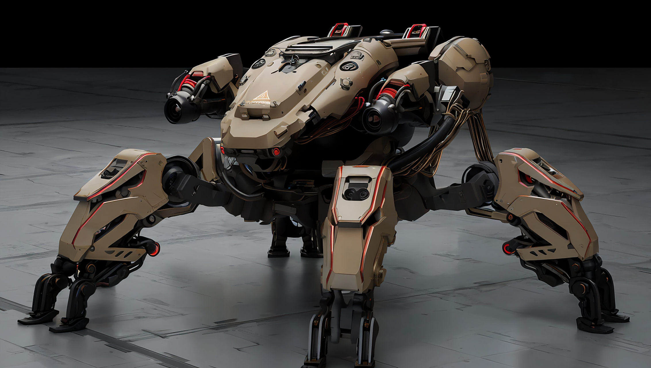 建模欣赏:一组四足机甲建模,采用了蟹型和兽型布局,便于在崎岖地形