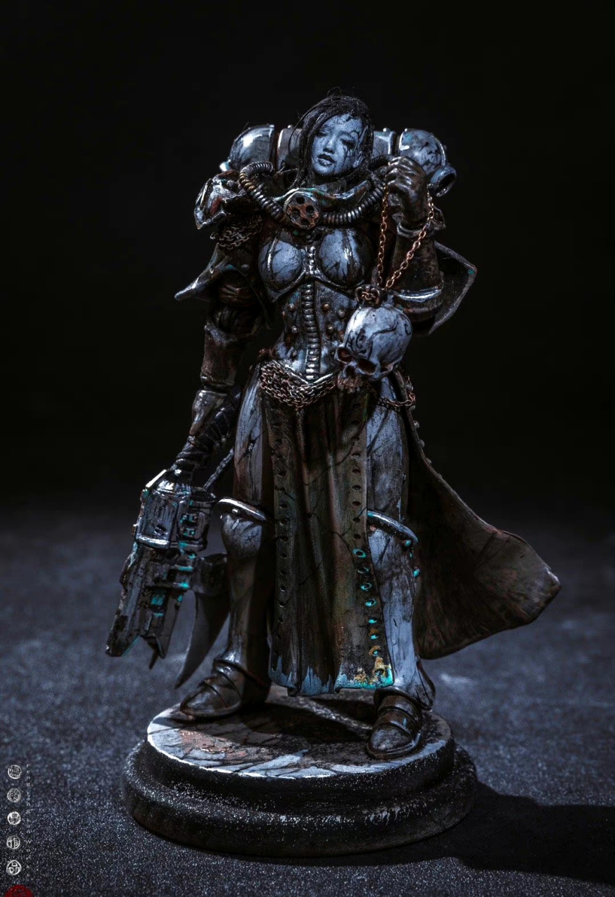 模型欣赏:冯阳昆老师新作品,战锤系列纳垢修女,摄影 junepop.