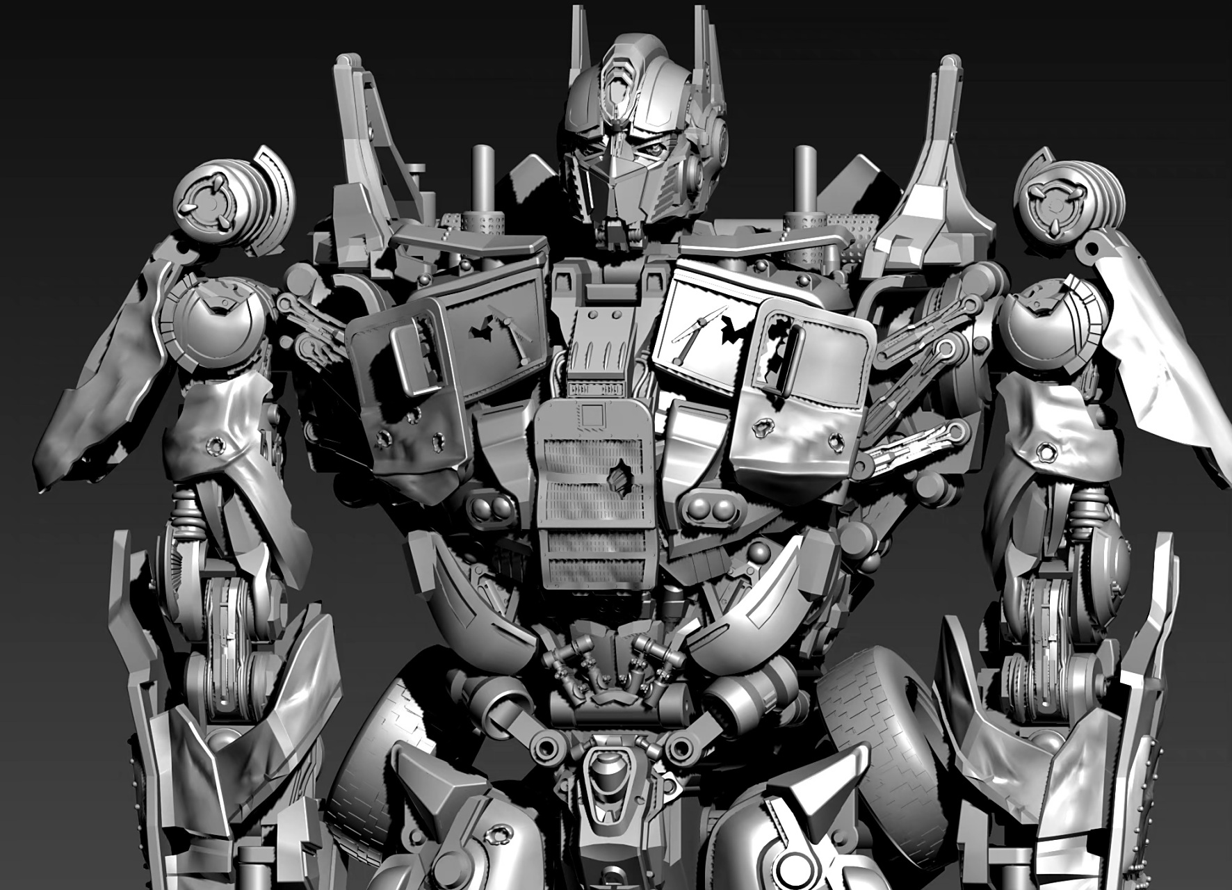 建模欣赏:tmt 变形金刚4 隐匿模式擎天柱.