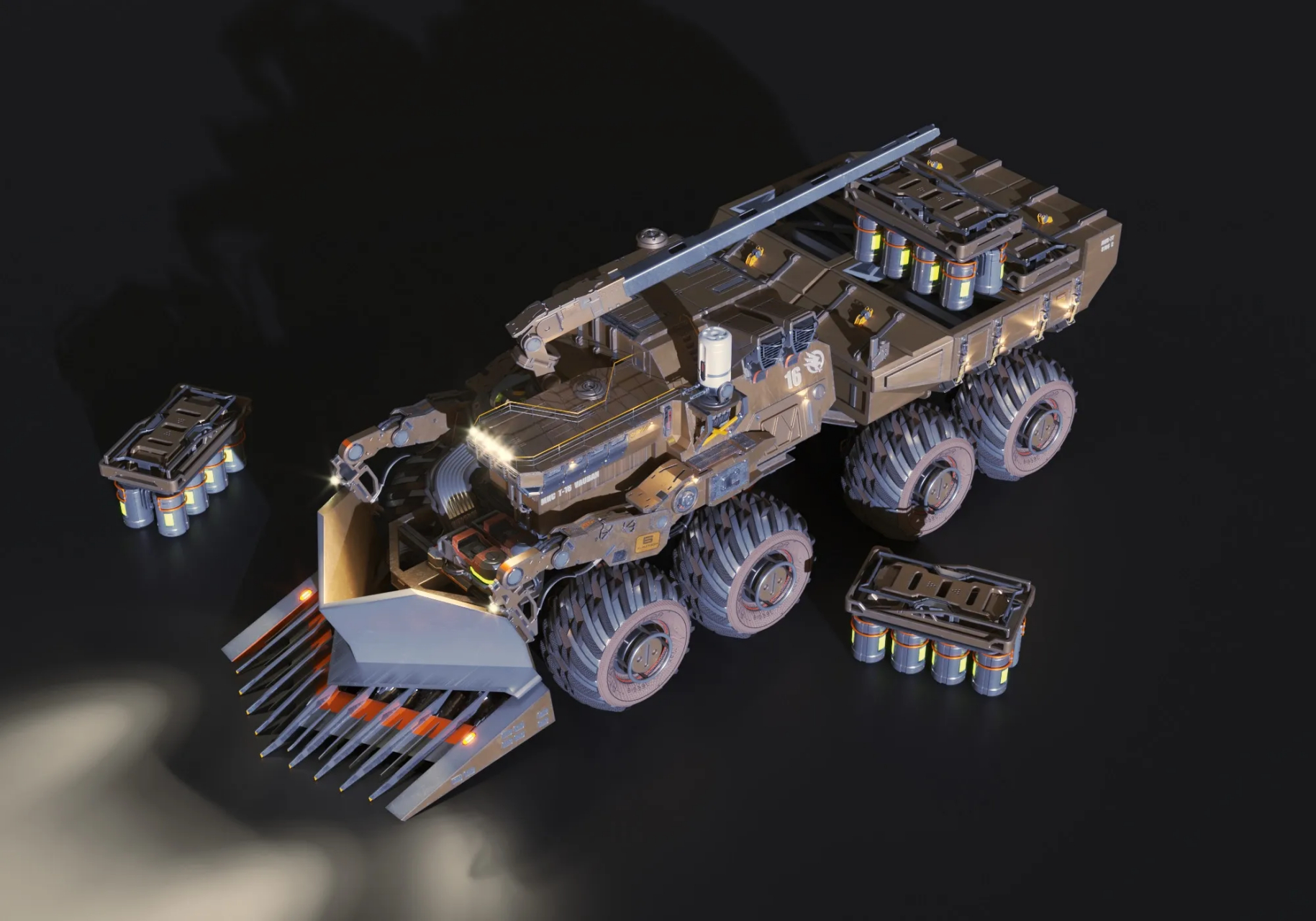 一组未来装甲车辆设计作品欣赏,有轮式和履带式.#动漫# #模型# #坦克