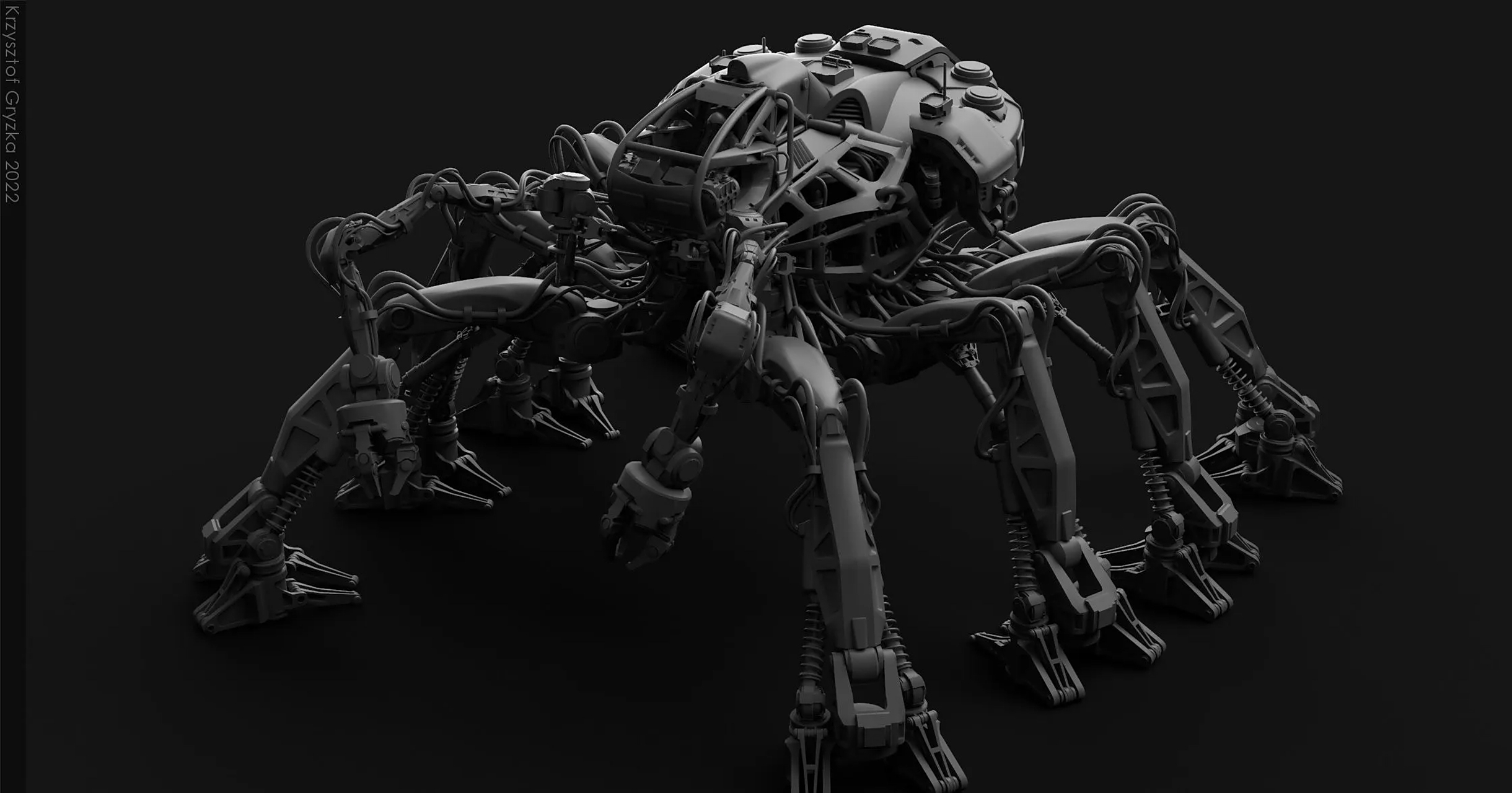 建模欣赏:多足与双足行走机甲,技术路线不同,产品也不同.