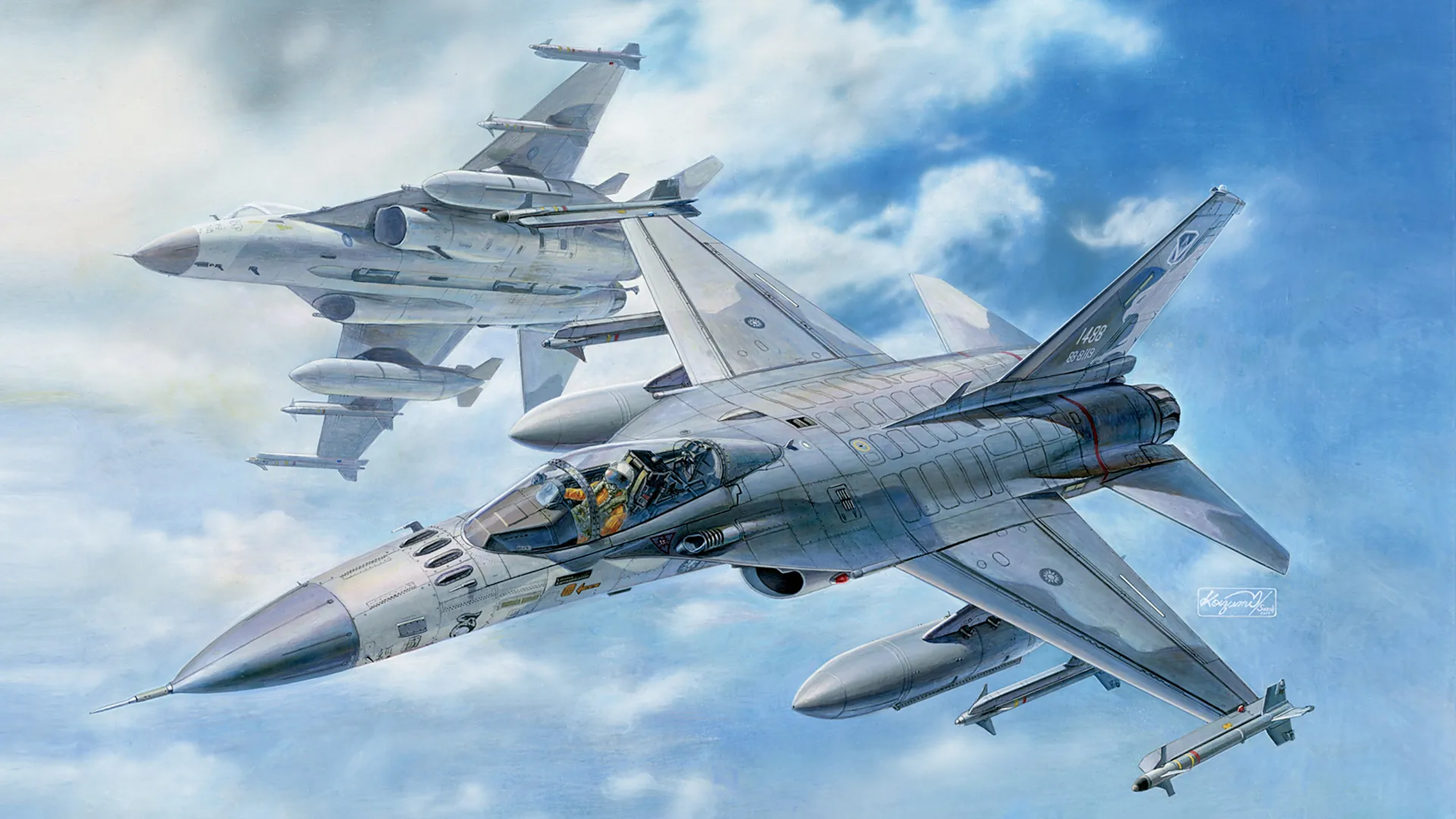 一组飞行器插画欣赏,来自知名的战斗机.#动漫# #插画# #二次元