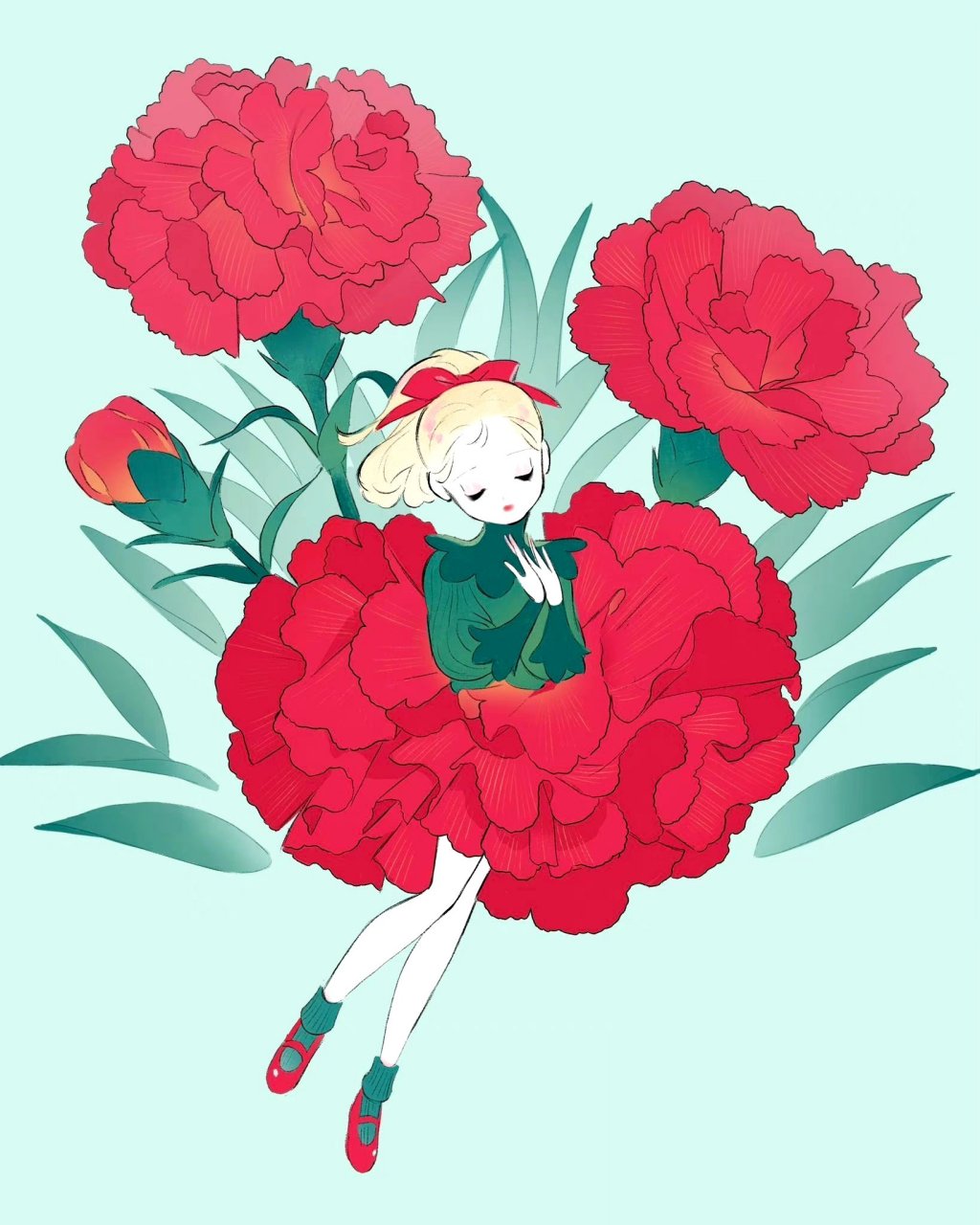 一组主题"花仙子"的插画作品欣赏,by mu_mashu.