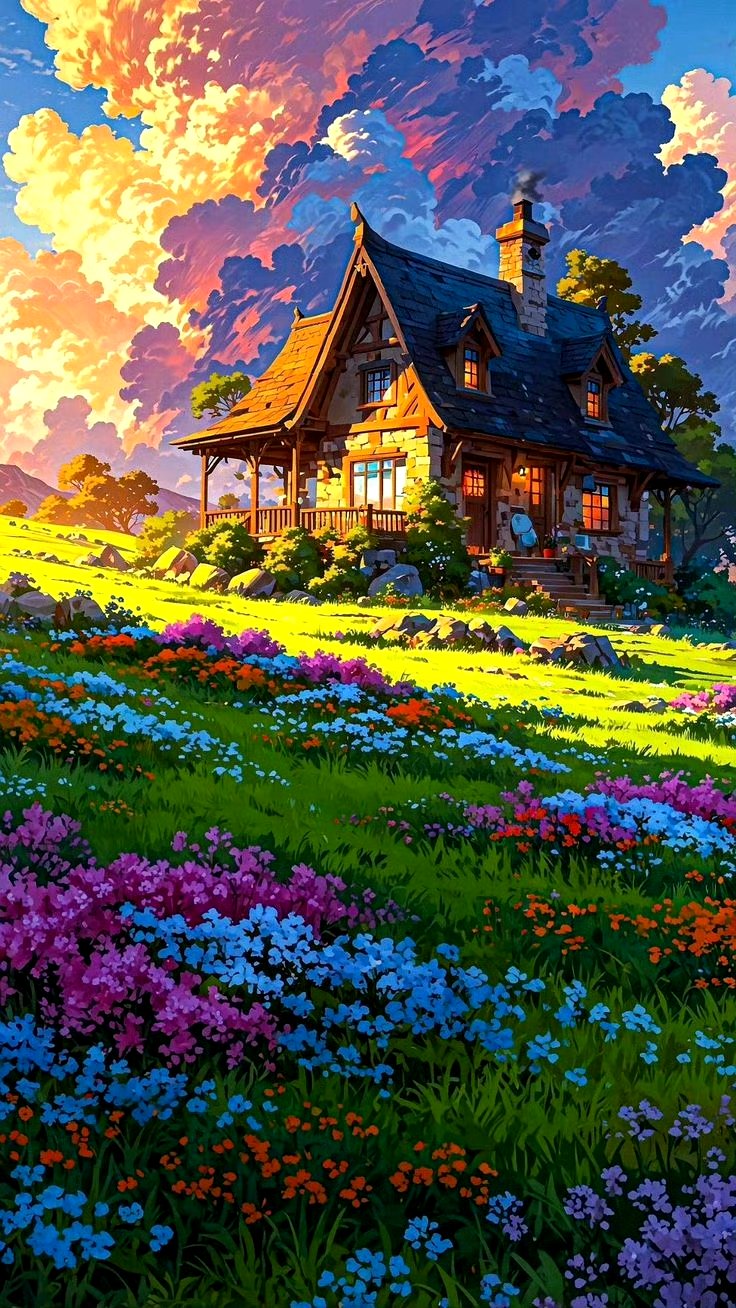 用二次元风格描绘了不同时空和地域的景色,画面色彩缤纷而梦幻