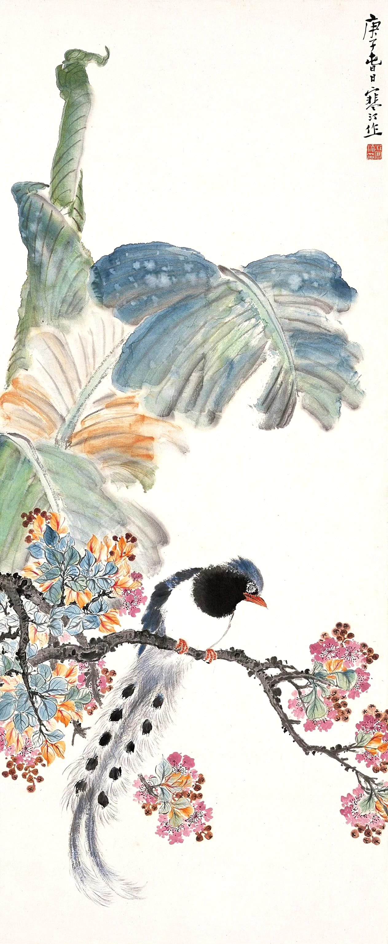 画家江寒汀花鸟绘画作品欣赏, 他的绘画内师传统,外师造化,广泛吸收