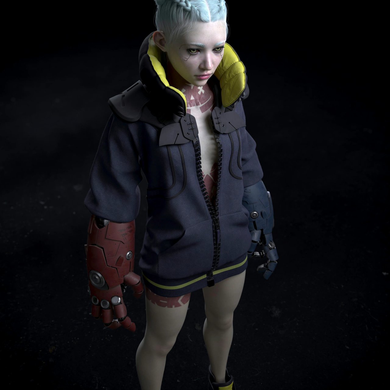 建模欣赏:赛博朋克边缘行者 丽贝卡,建模师fabio cazzador.