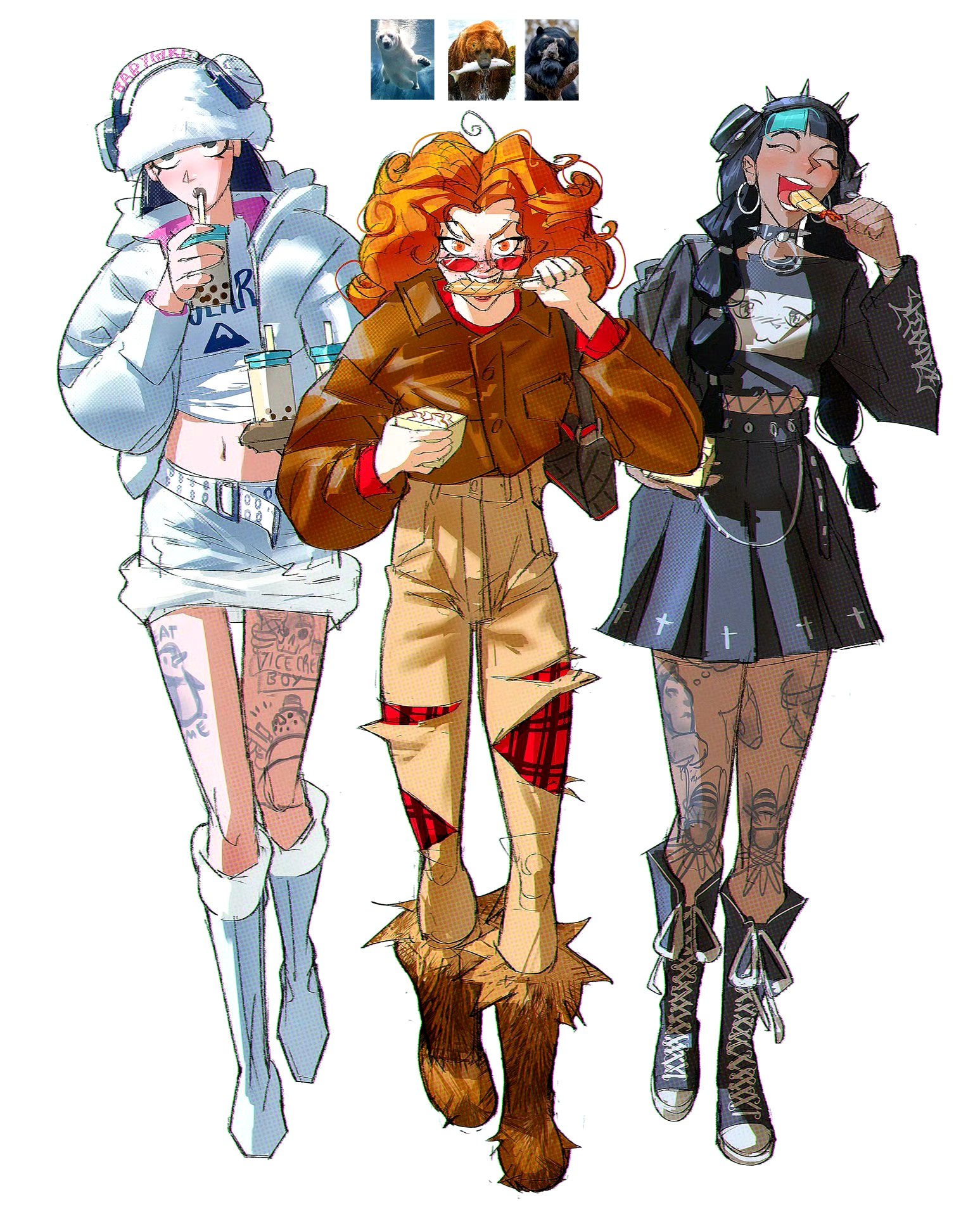 一组拟人插画欣赏,将动物转化成了时尚的角色,by ramon_n90.