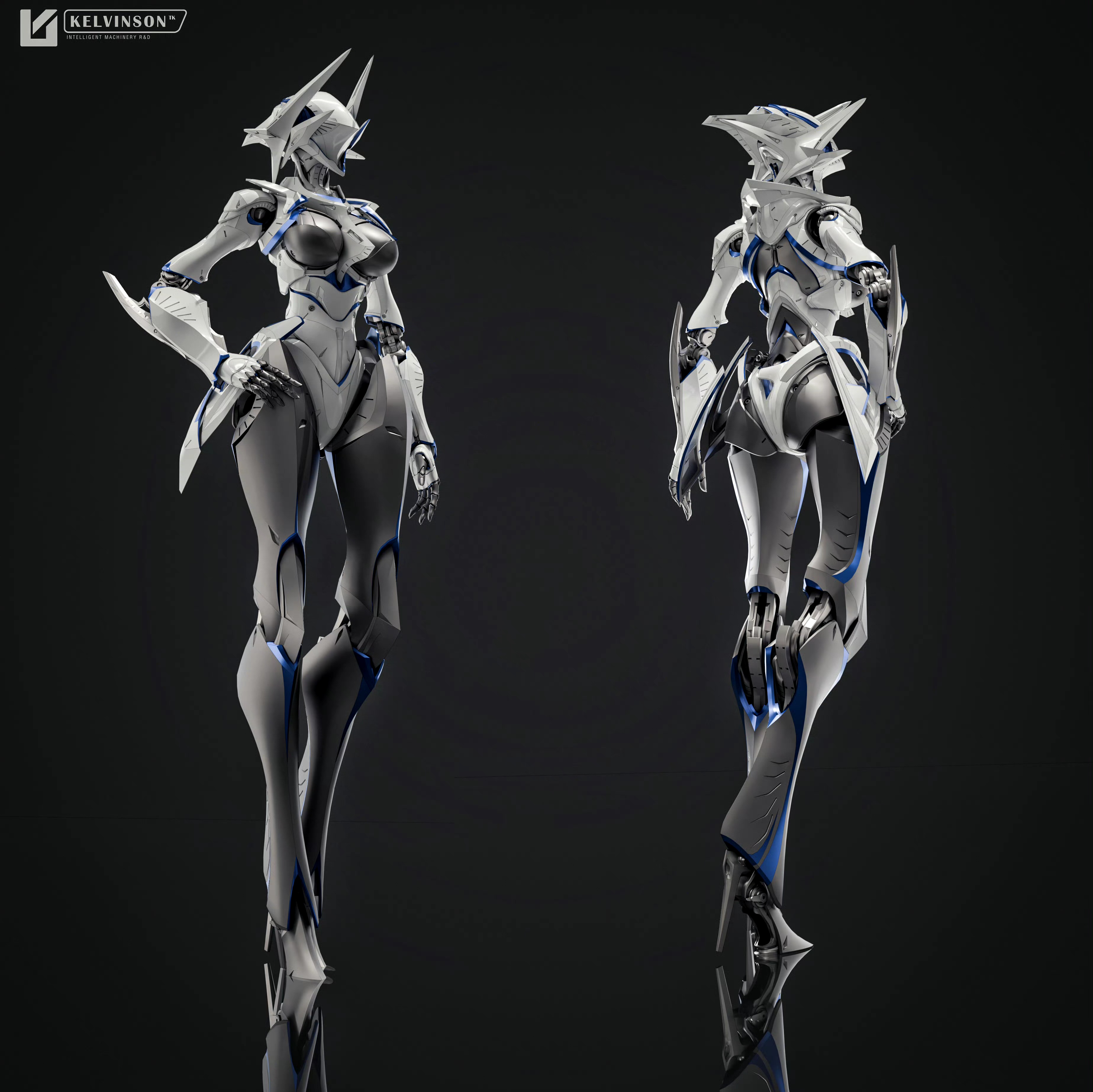 建模欣赏:露娜,少女形机械生命体,by kasimirv