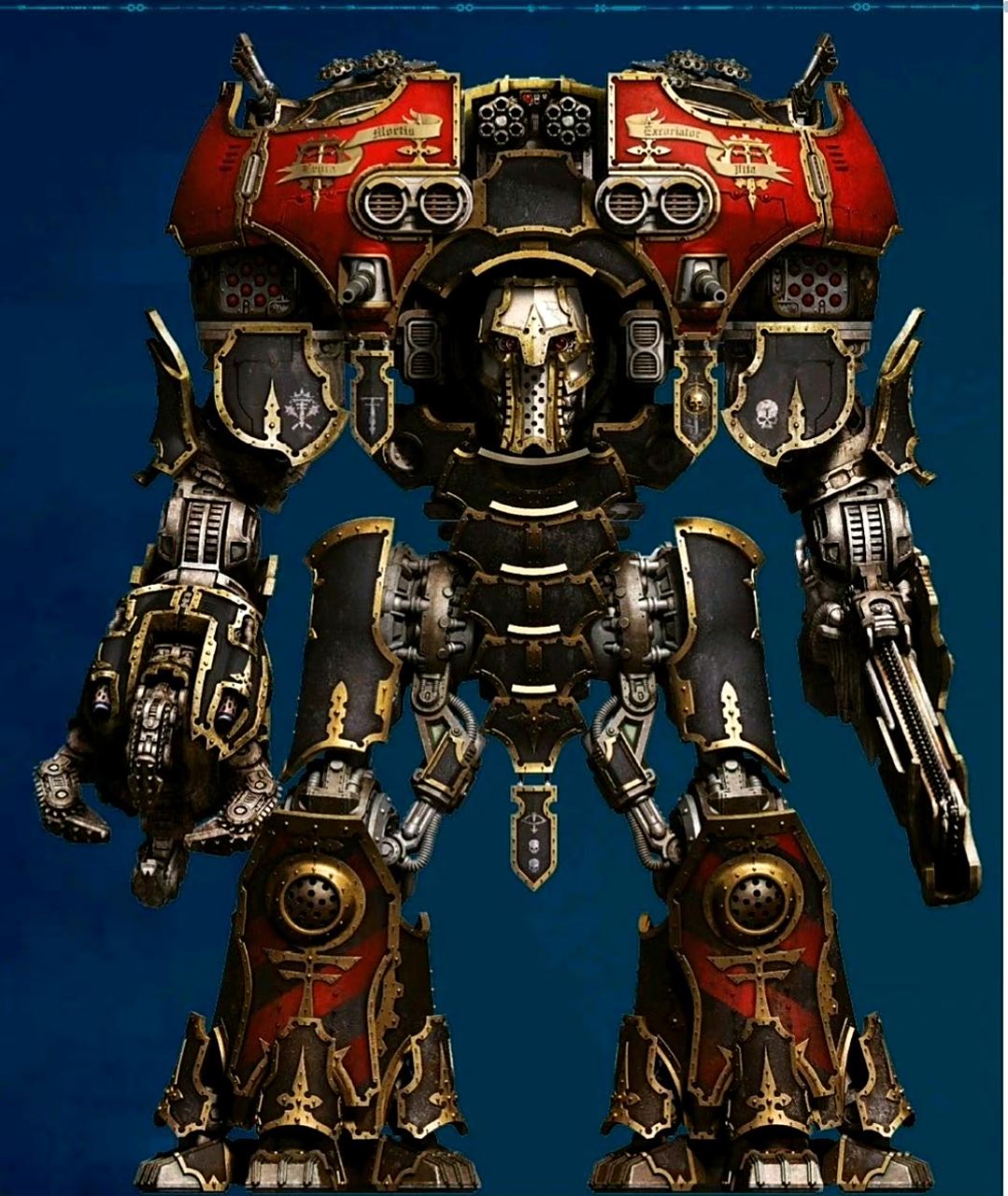 一组游戏《战锤》系列泰坦机甲设计欣赏,展现了不同风格和样式的机体.