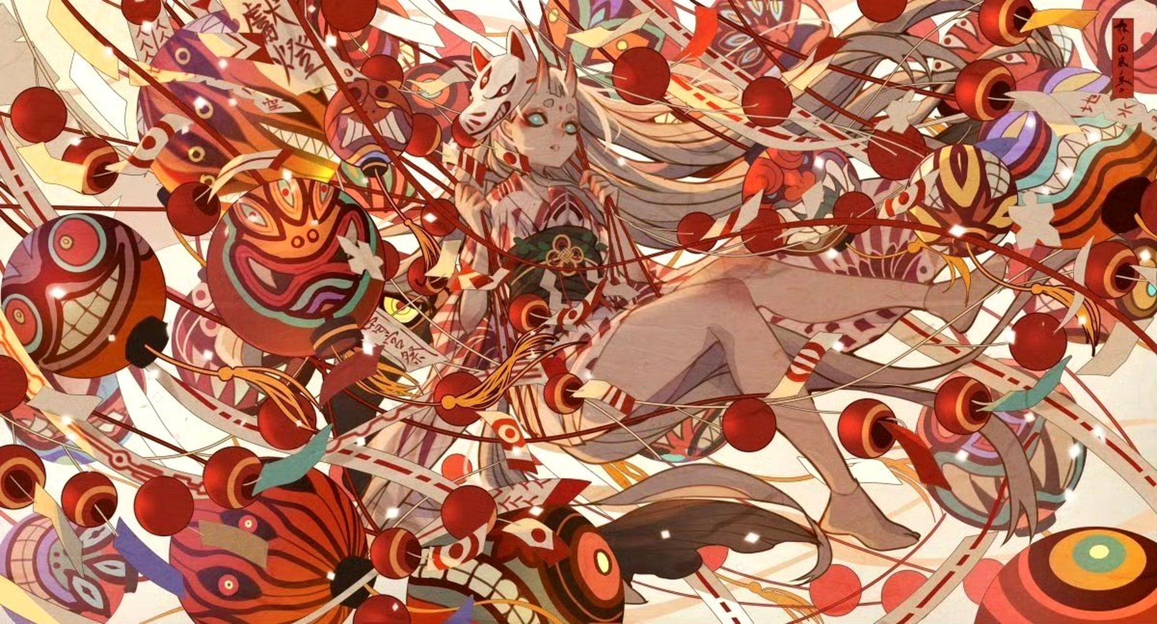 画师七原しえ奇幻角色插画欣赏,展现了华丽而细腻的人物服饰与场景.