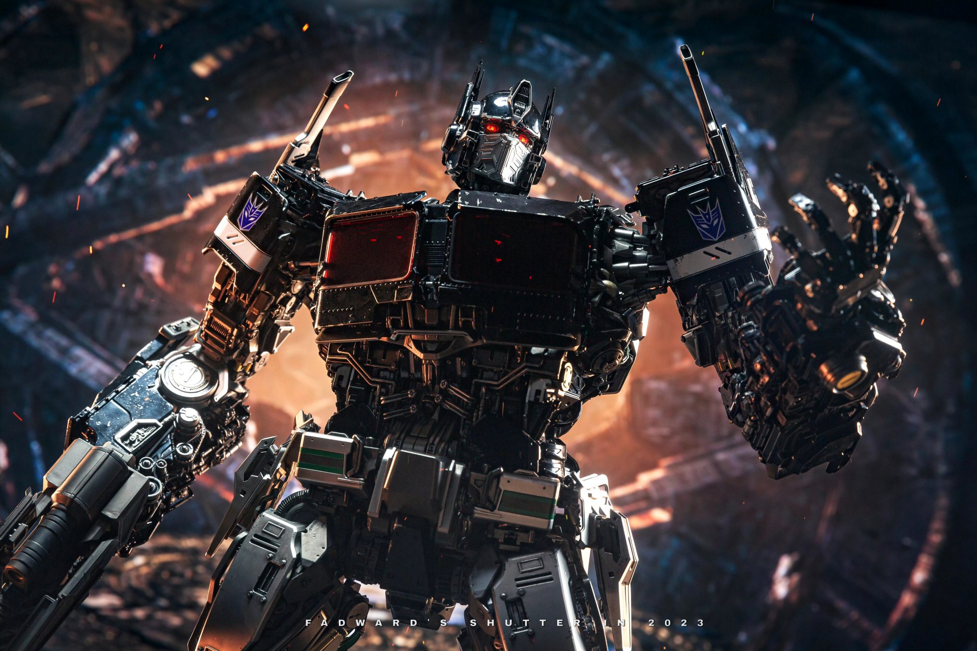 模型欣赏:yolopark iies系列62cm 暗黑擎天柱 天灾 ,by 费德华.