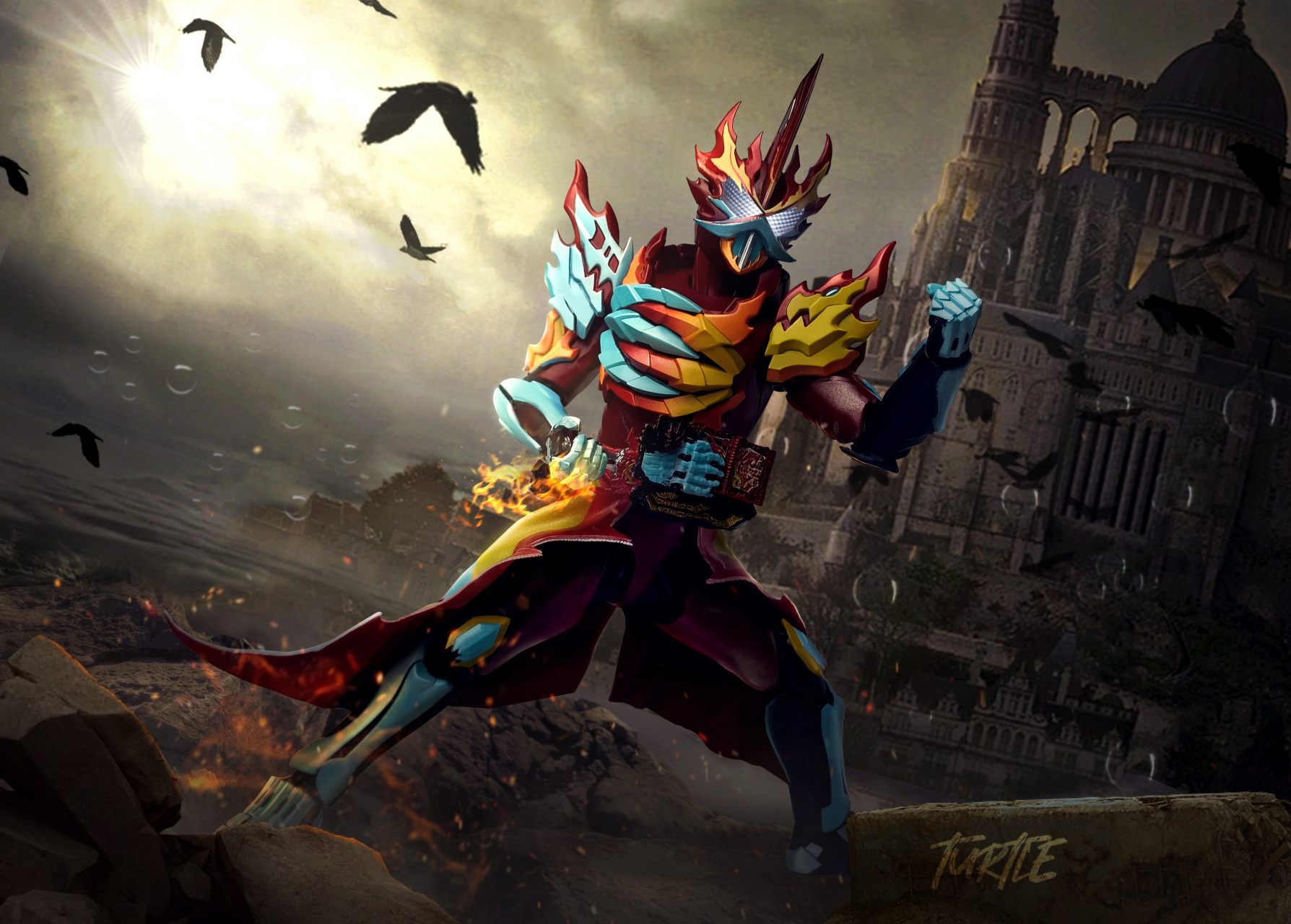 模型欣赏:假面骑士圣刃 元素之龙,by 龟龟的玩具笔记.