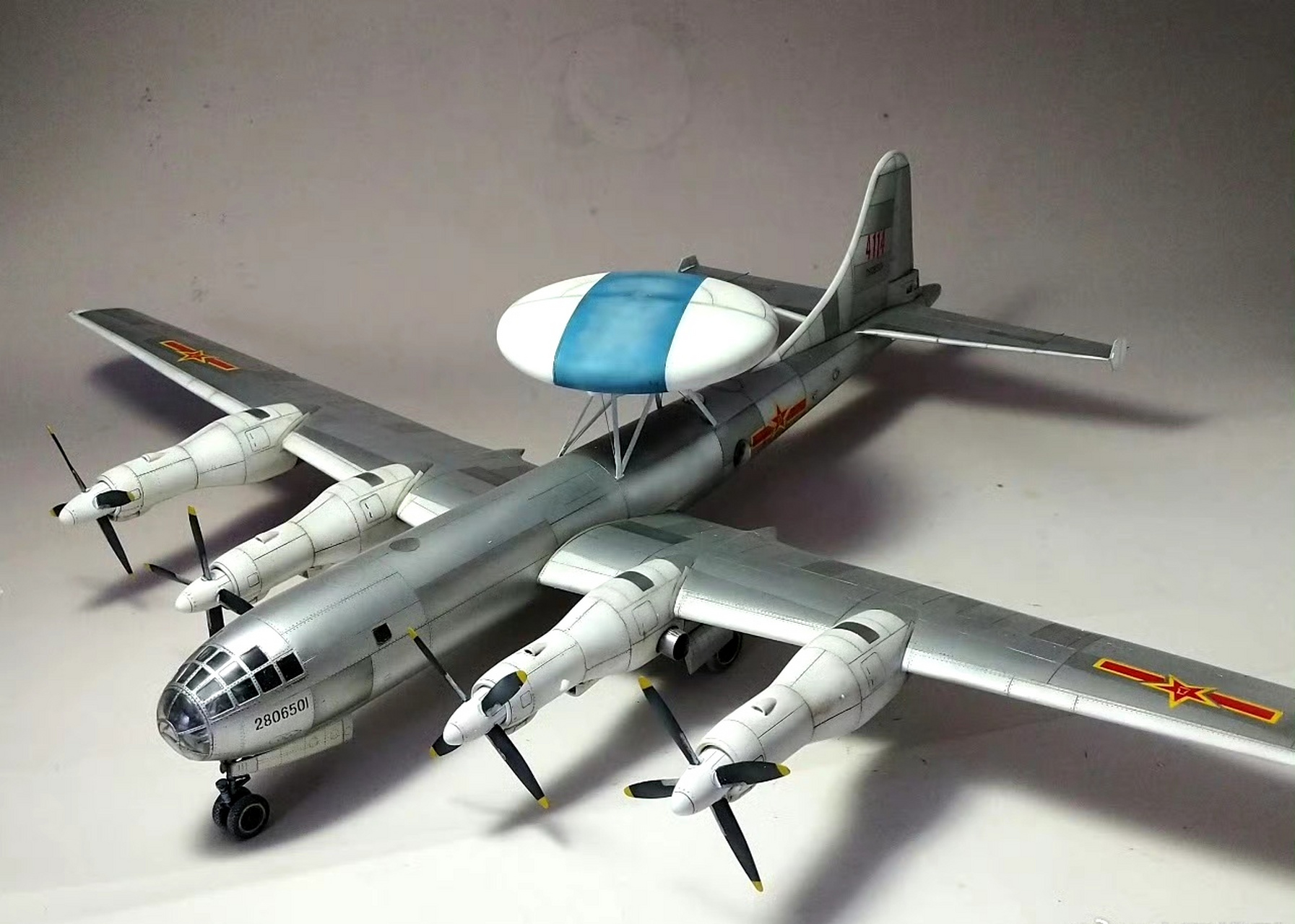 军模欣赏:中国空军 空警一号预警机模型,当年我们追赶的步伐并不晚.