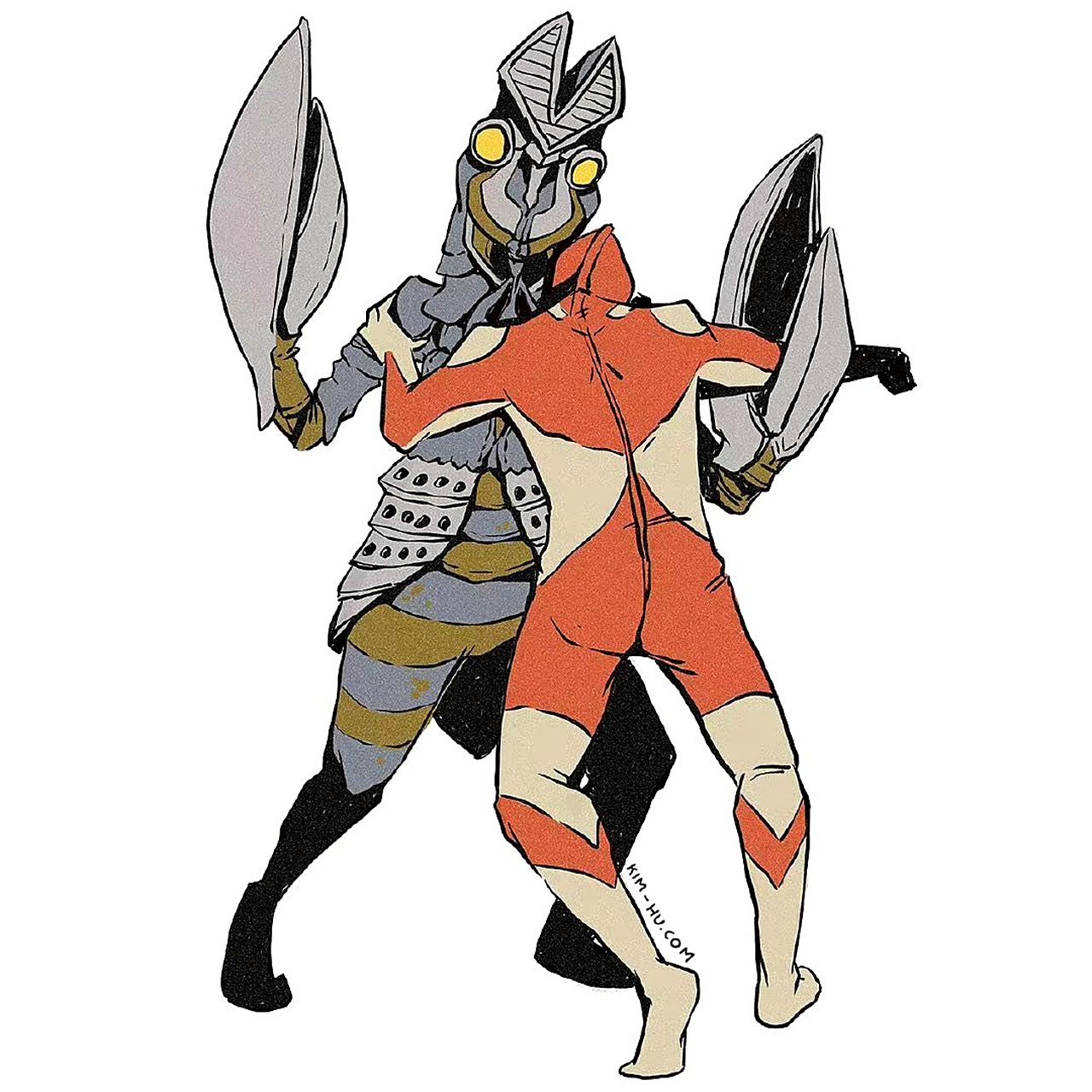 一组奥特曼对战怪兽的场景插画,展现了奥特曼的招式,by 四牌楼船长.